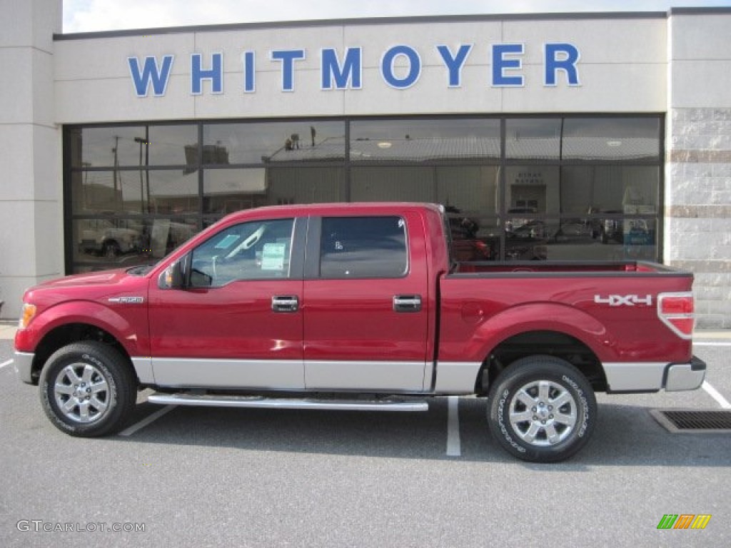 2013 F150 XLT SuperCrew 4x4 - Ruby Red Metallic / Steel Gray photo #1