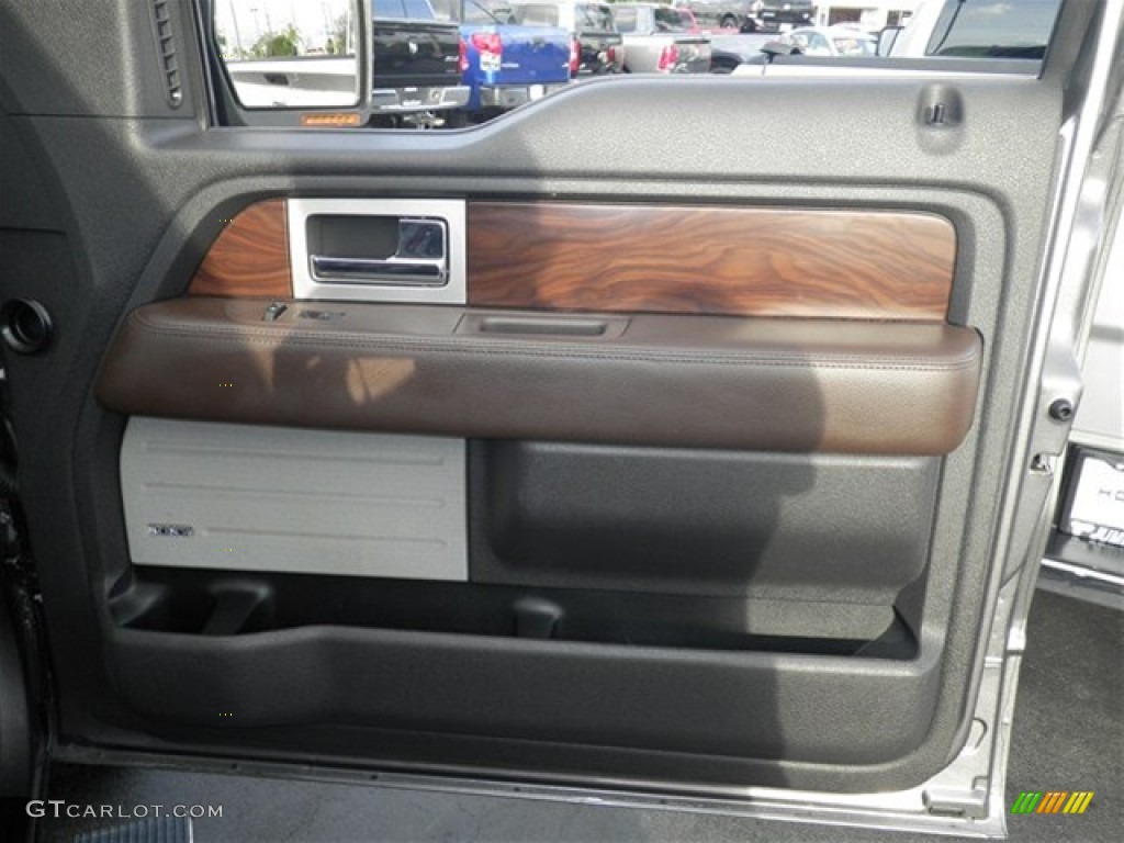 2010 Ford F150 Platinum SuperCrew 4x4 Sienna Brown Leather/Black Door Panel Photo #75012277
