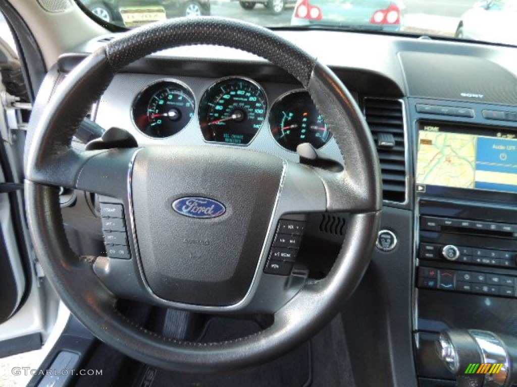 2010 Ford Taurus SHO AWD Charcoal Black/Umber Brown Steering Wheel Photo #75012768