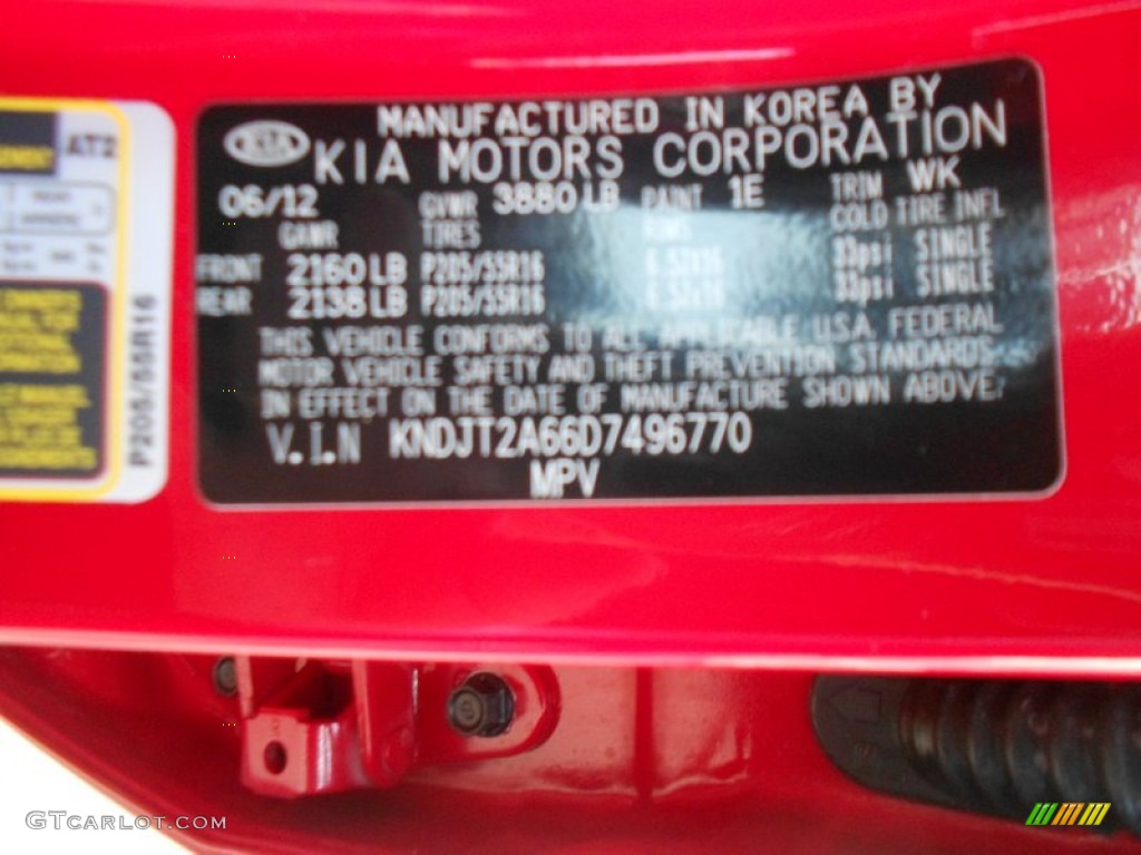 2013 Soul Color Code 1E for Molten Red Photo #75013351