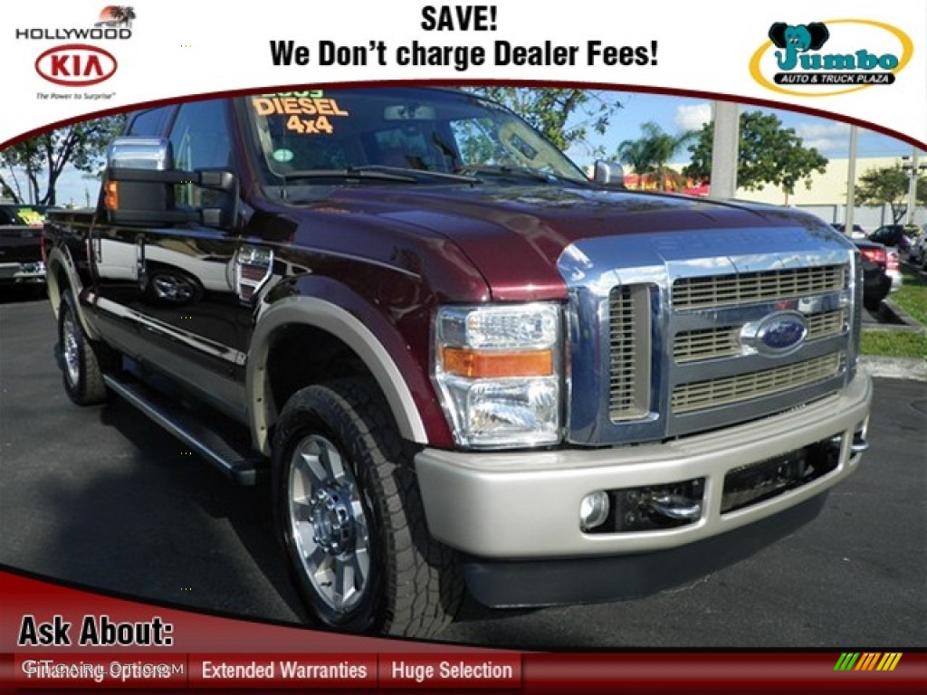2009 F250 Super Duty King Ranch Crew Cab 4x4 - Royal Red Metallic / Chaparral Leather photo #1
