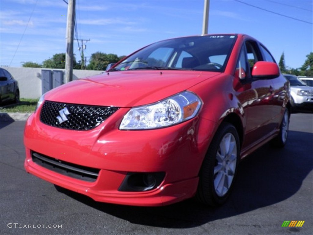 2008 SX4 Sport Sedan - Vivid Red / Black photo #7