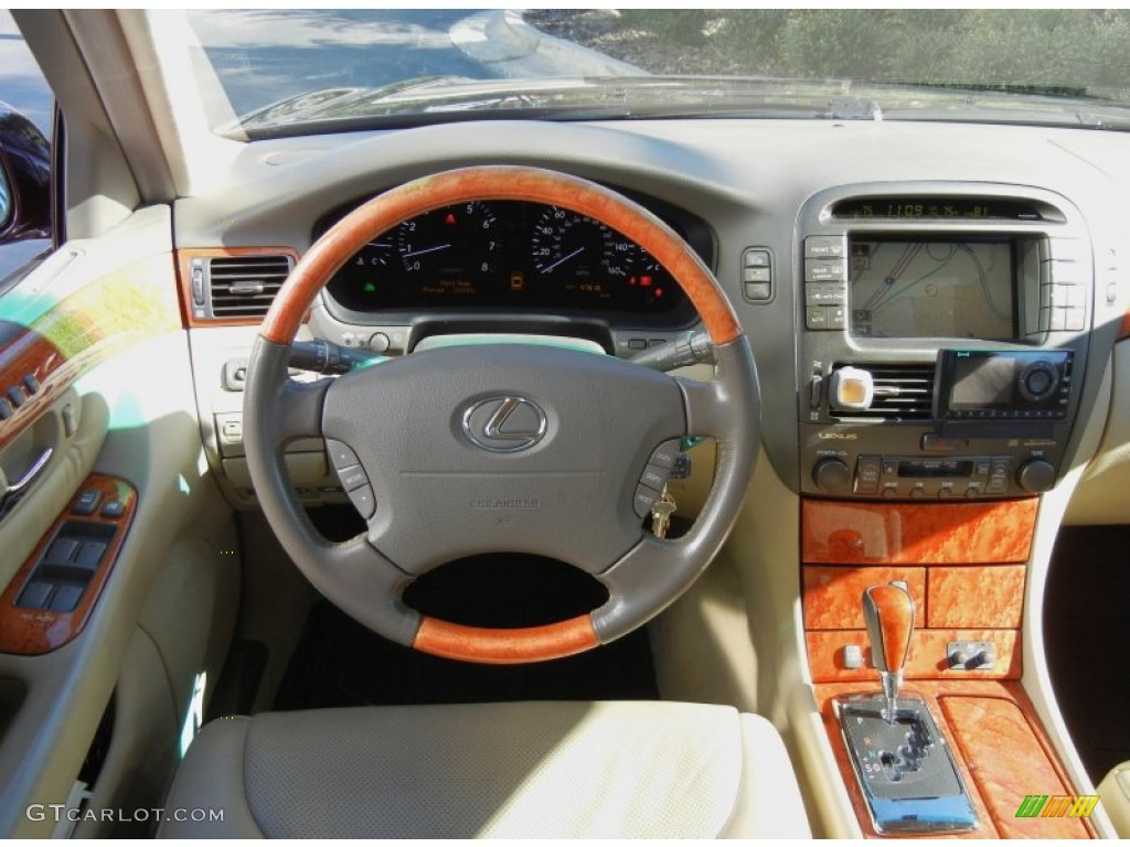 2005 Lexus LS 430 Sedan Cashmere Steering Wheel Photo #75014851