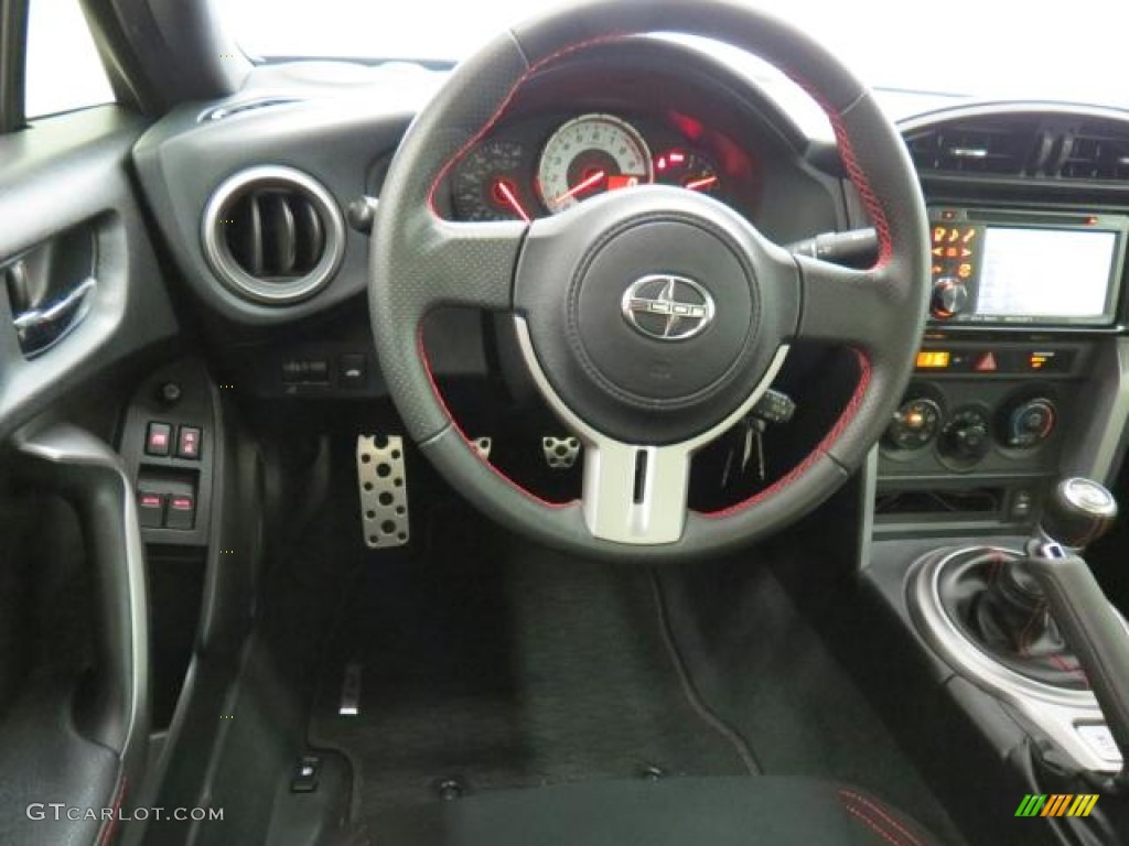 2013 Scion FR-S Sport Coupe Black/Red Accents Steering Wheel Photo #75016480