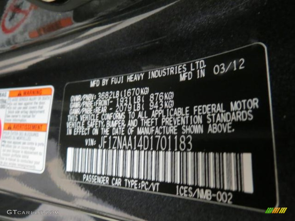 2013 Scion FR-S Sport Coupe Info Tag Photos