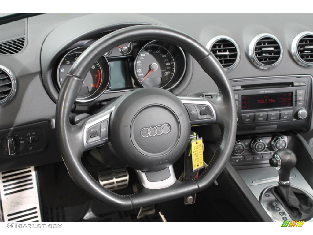 2008 Audi TT 2.0T Roadster Black Steering Wheel Photo #75018052