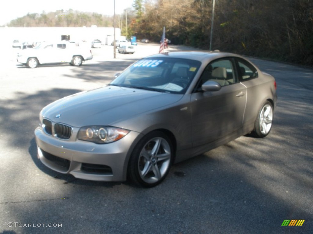 2008 1 Series 135i Coupe - Cashmere Silver Metallic / Taupe photo #13