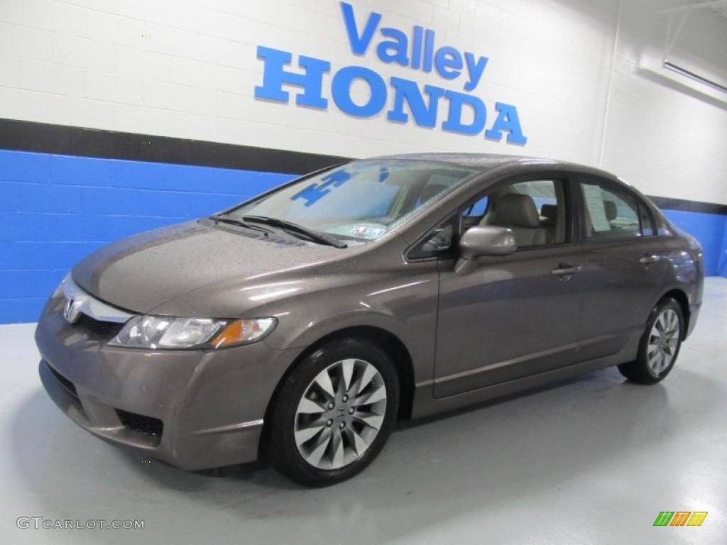 2010 Civic EX-L Sedan - Urban Titanium Metallic / Gray photo #1