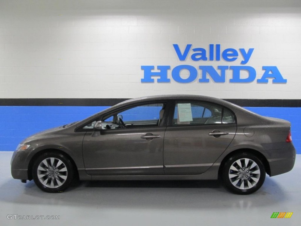 2010 Civic EX-L Sedan - Urban Titanium Metallic / Gray photo #2