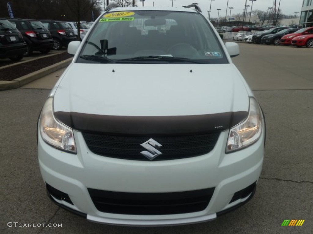 2007 SX4 Convenience AWD - Pearl White / Black photo #8