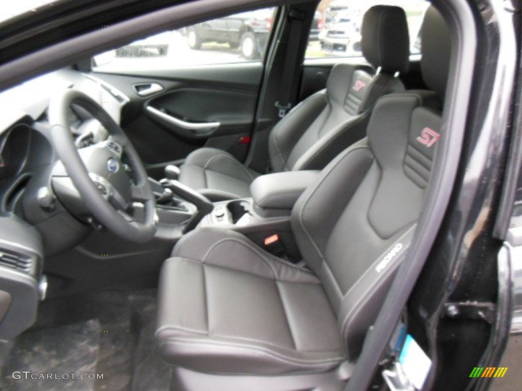 ST Charcoal Black Full-Leather Recaro Seats Interior 2013 Ford Focus ST Hatchback Photo #75028771