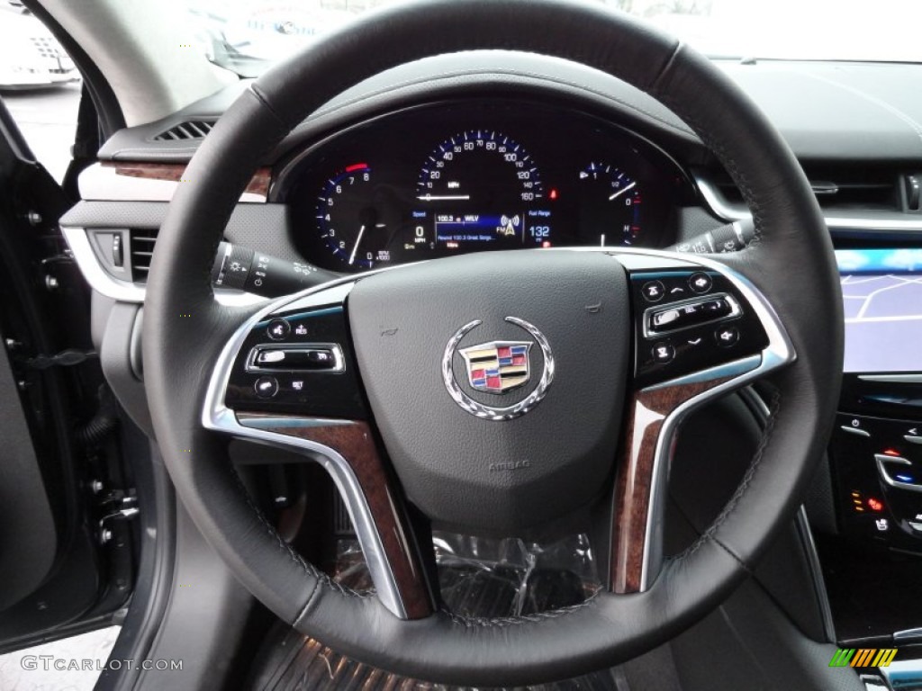 2013 Cadillac XTS FWD Jet Black Steering Wheel Photo #75029816