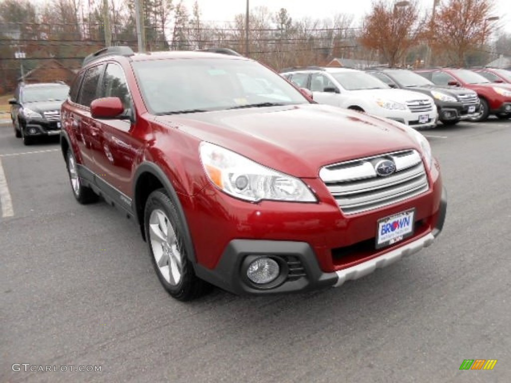 2013 Outback 2.5i Limited - Venetian Red Pearl / Off Black Leather photo #1