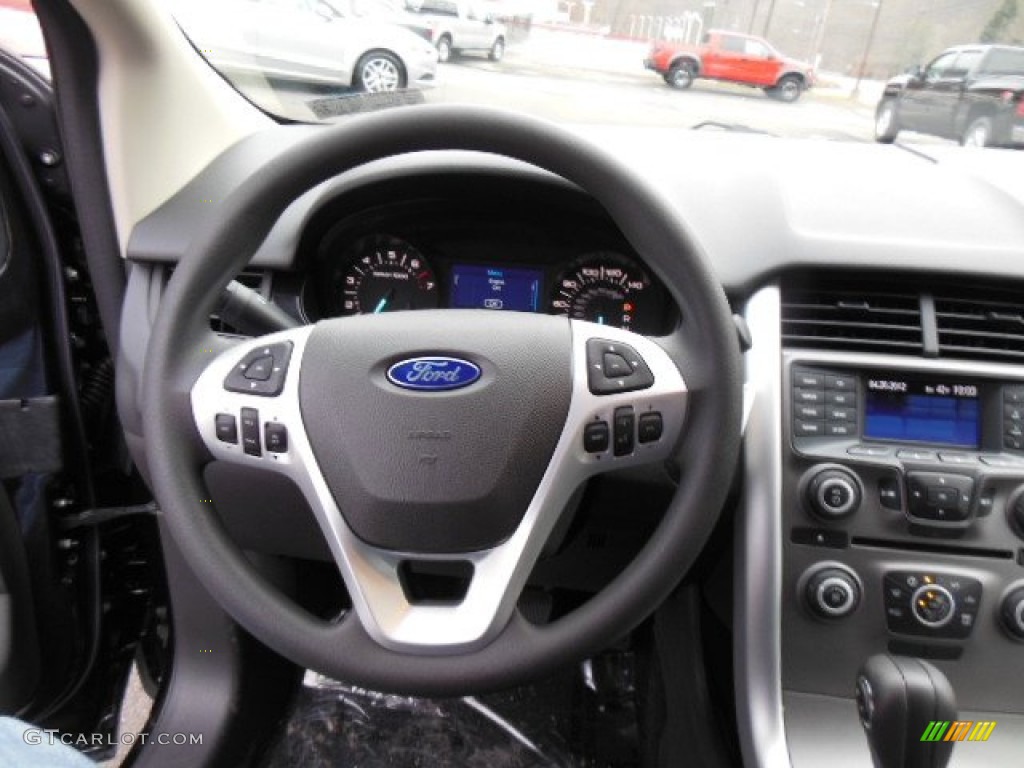 2013 Ford Edge SE AWD Charcoal Black Steering Wheel Photo #75030303