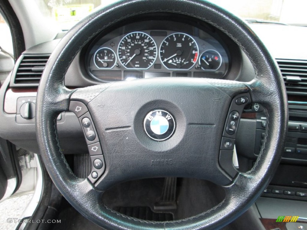 2003 BMW 3 Series 330xi Sedan Black Steering Wheel Photo #75030683