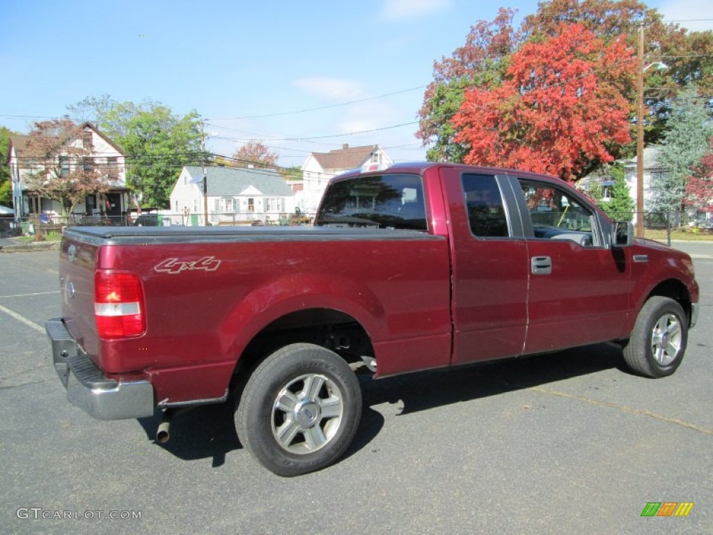 2005 F150 XLT SuperCab 4x4 - Dark Toreador Red Metallic / Medium Flint/Dark Flint Grey photo #9