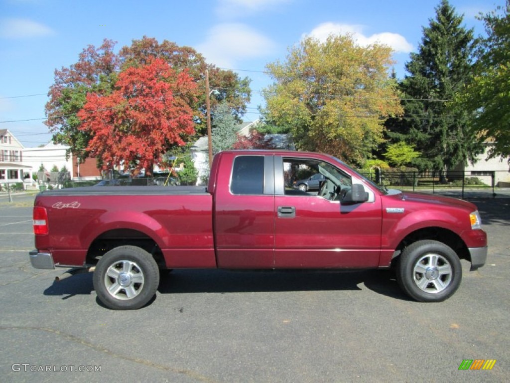 2005 F150 XLT SuperCab 4x4 - Dark Toreador Red Metallic / Medium Flint/Dark Flint Grey photo #10