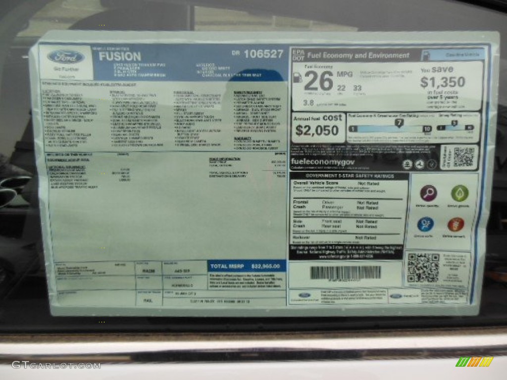 2013 Ford Fusion Titanium Window Sticker Photo #75032969