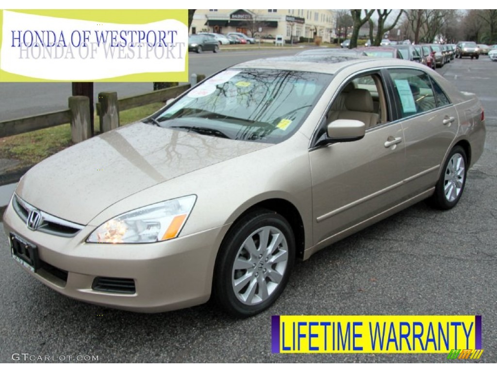 2007 Accord EX-L V6 Sedan - Desert Mist Metallic / Ivory photo #1