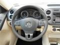 Beige 2013 Volkswagen Tiguan SE Steering Wheel