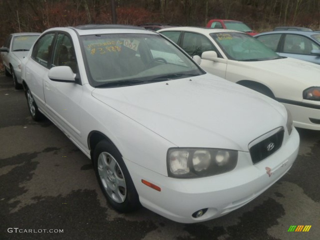2002 Elantra GLS Sedan - Nordic White / Beige photo #1