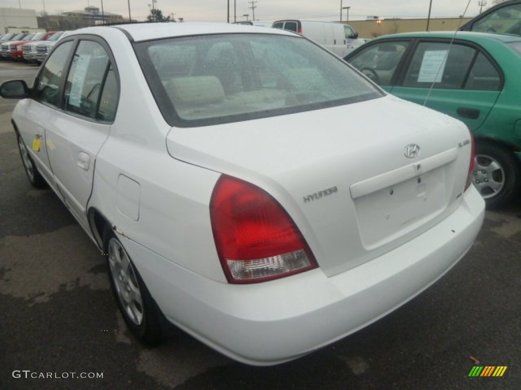 2002 Elantra GLS Sedan - Nordic White / Beige photo #4