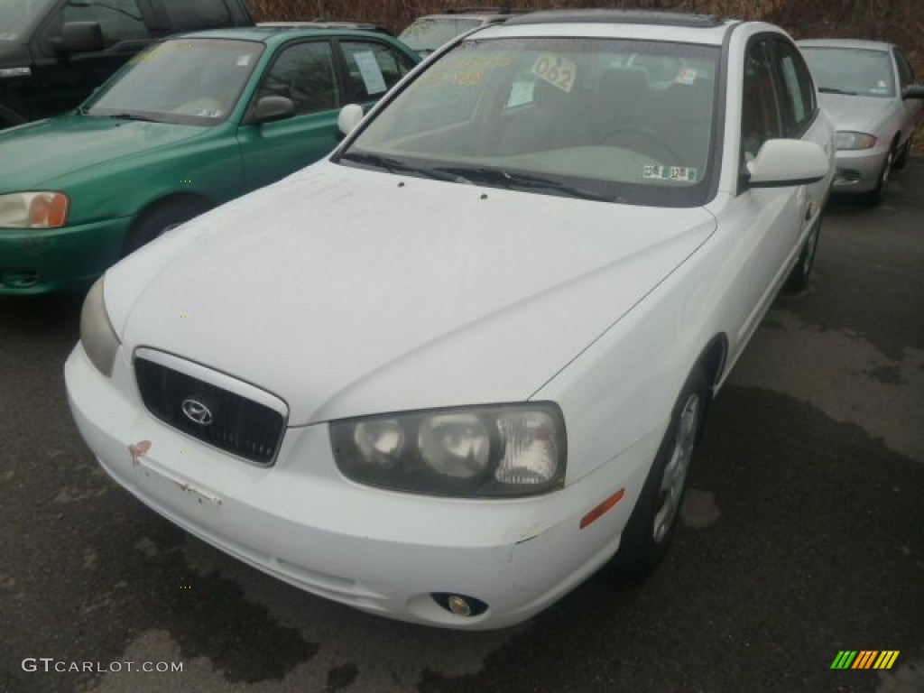 2002 Elantra GLS Sedan - Nordic White / Beige photo #5