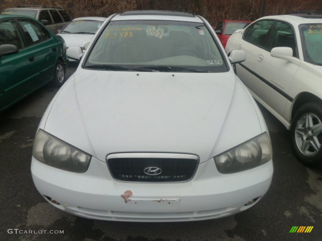 2002 Elantra GLS Sedan - Nordic White / Beige photo #6