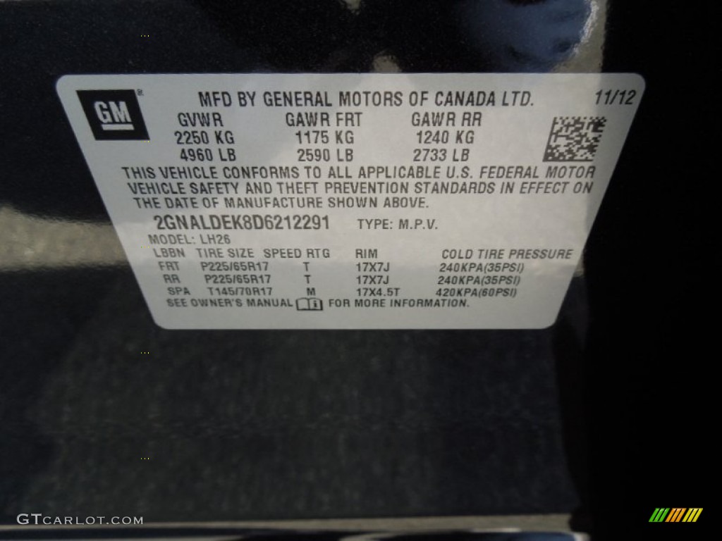 2013 Equinox LT - Black Granite Metallic / Jet Black photo #7