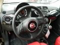 Rosso/Nero (Red/Black) 2013 Fiat 500 c cabrio Lounge Steering Wheel