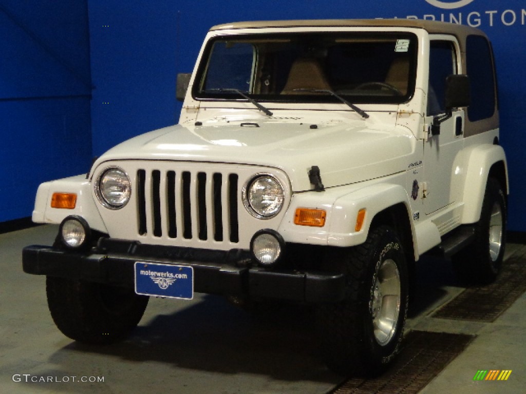 2000 Wrangler Sahara 4x4 - Stone White / Camel photo #5