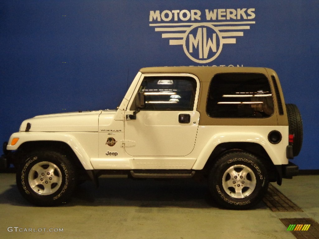 2000 Wrangler Sahara 4x4 - Stone White / Camel photo #6