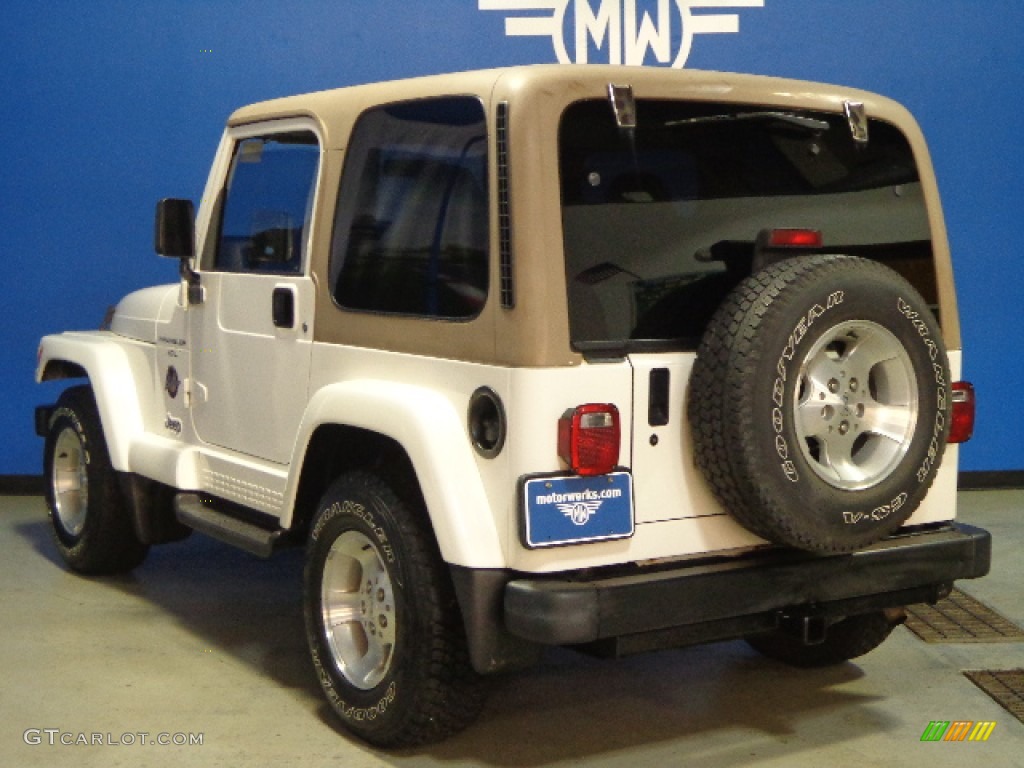 2000 Wrangler Sahara 4x4 - Stone White / Camel photo #7