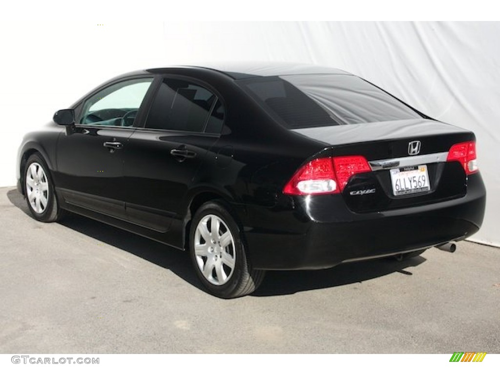 2010 Civic LX Sedan - Crystal Black Pearl / Gray photo #2