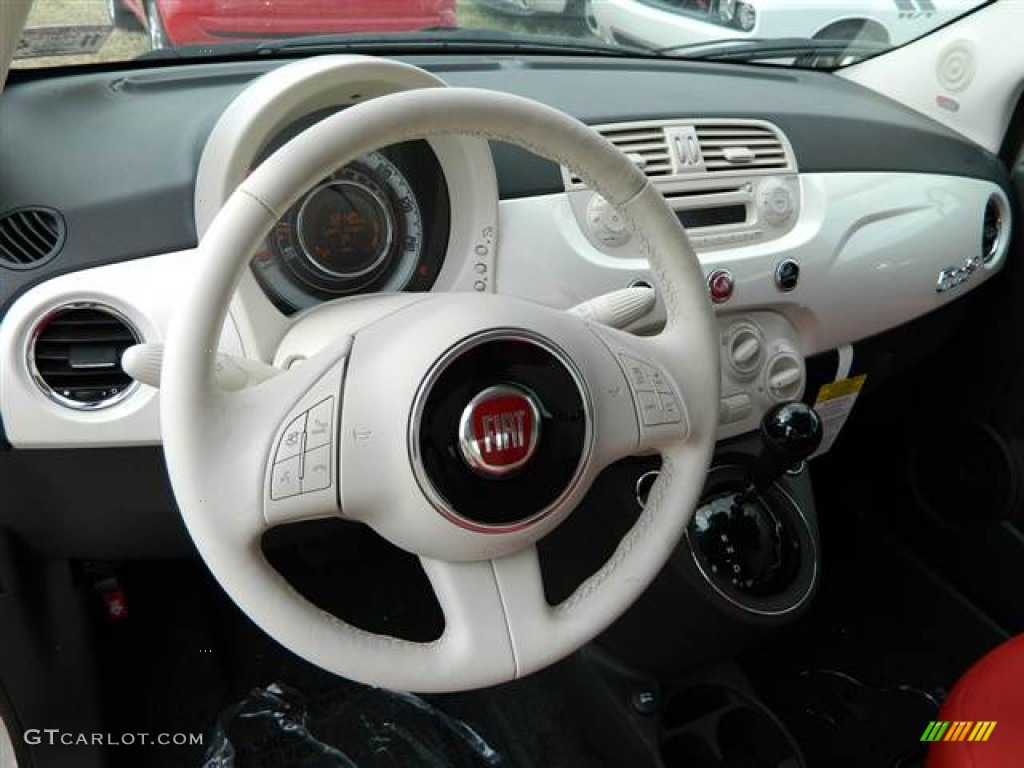 2013 Fiat 500 c cabrio Pop Rosso/Avorio (Red/Ivory) Dashboard Photo #75040285