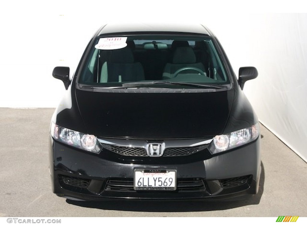 2010 Civic LX Sedan - Crystal Black Pearl / Gray photo #7