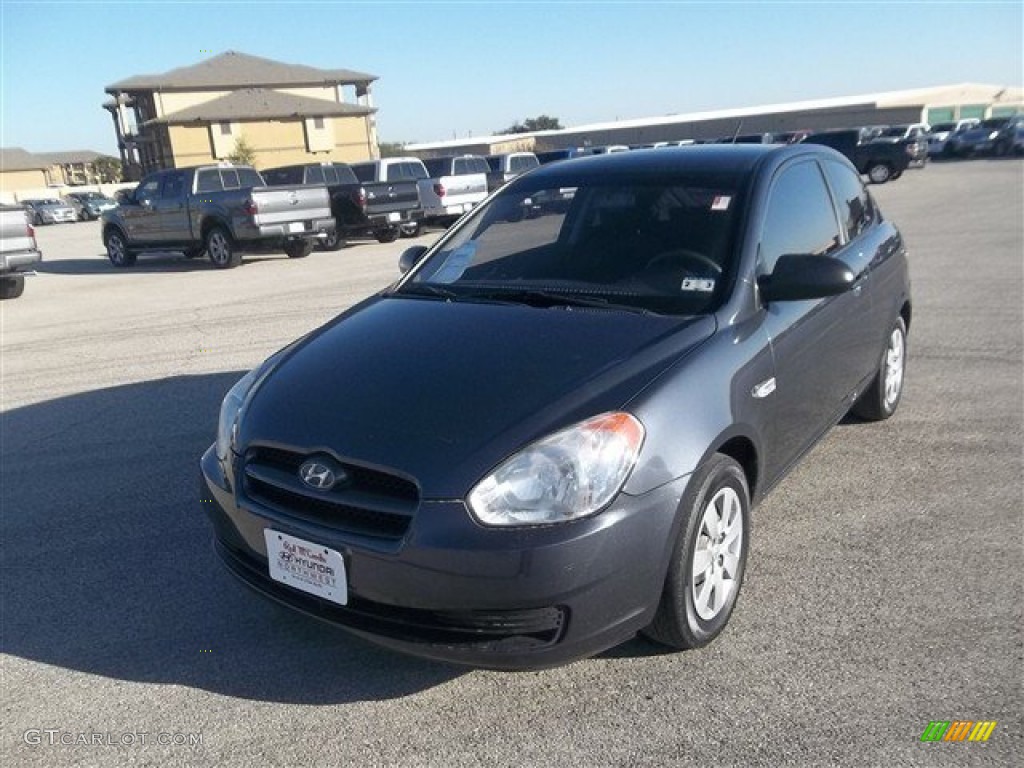 2008 Accent GS Coupe - Charcoal Gray / Black photo #2