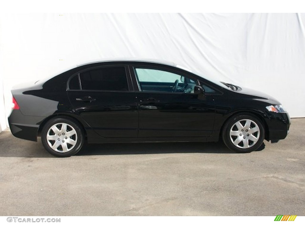2010 Civic LX Sedan - Crystal Black Pearl / Gray photo #10