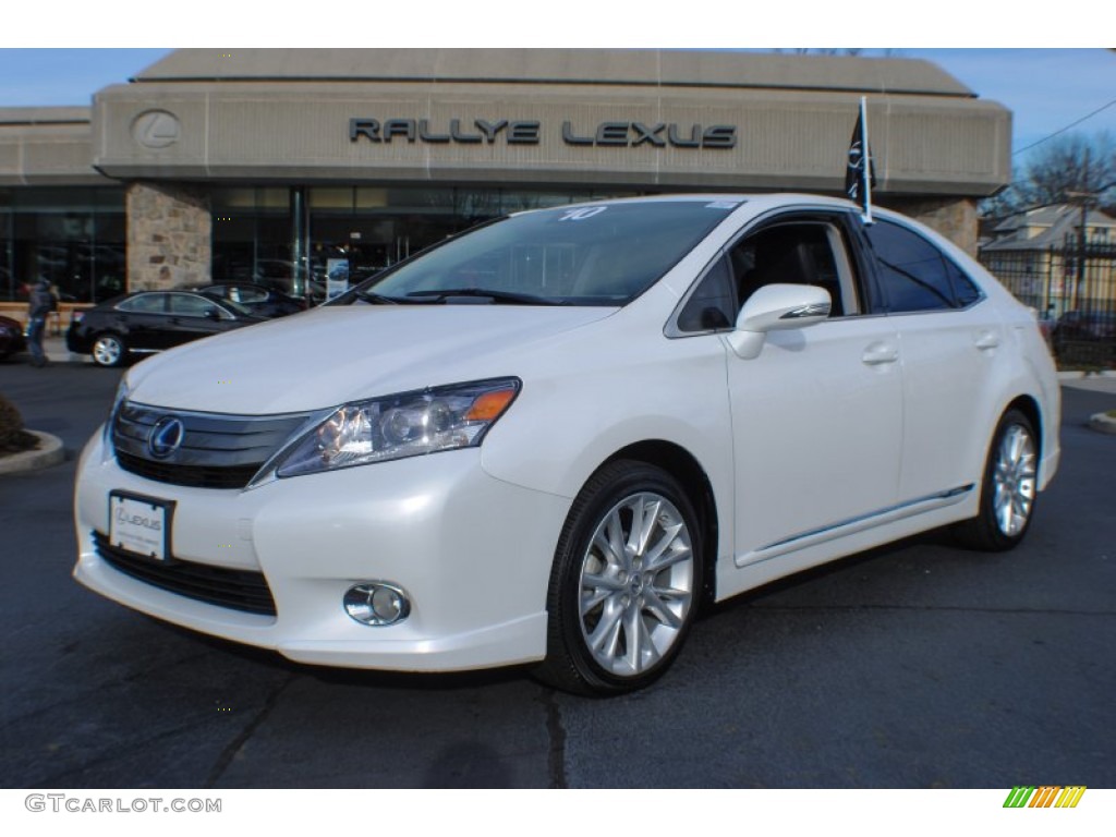 2010 HS 250h Hybrid Premium - Starfire White Pearl / Black photo #1