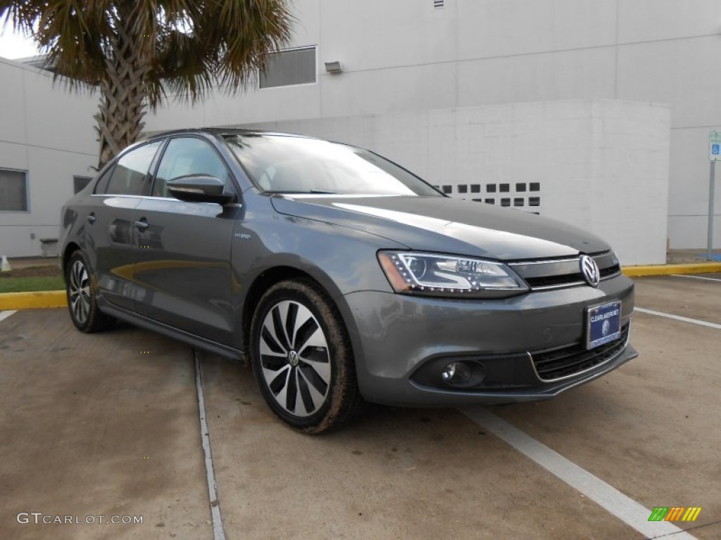 2013 Jetta Hybrid SEL Premium - Platinum Gray Metallic / Titan Black photo #1