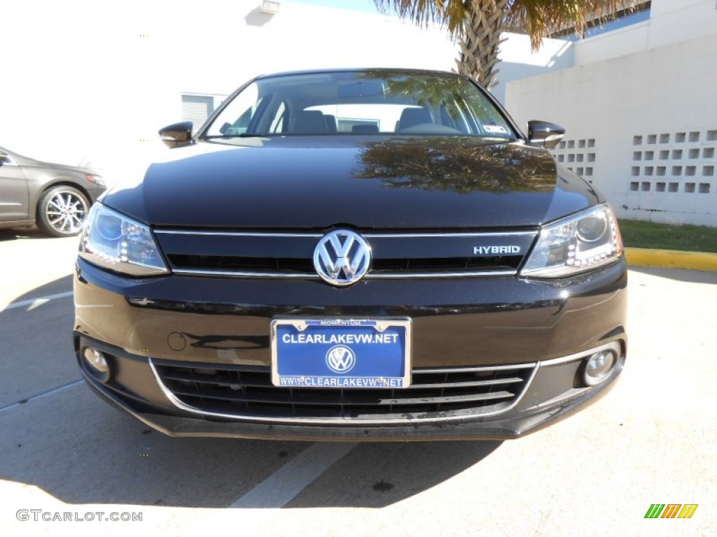 2013 Jetta Hybrid SEL Premium - Deep Black Pearl Metallic / Titan Black photo #2