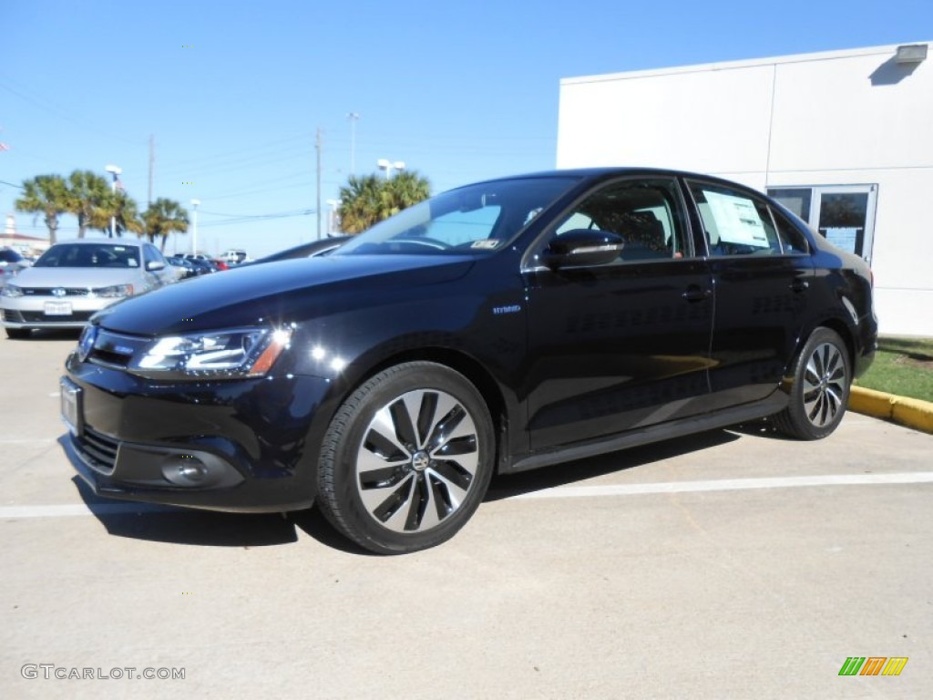 2013 Jetta Hybrid SEL Premium - Deep Black Pearl Metallic / Titan Black photo #3