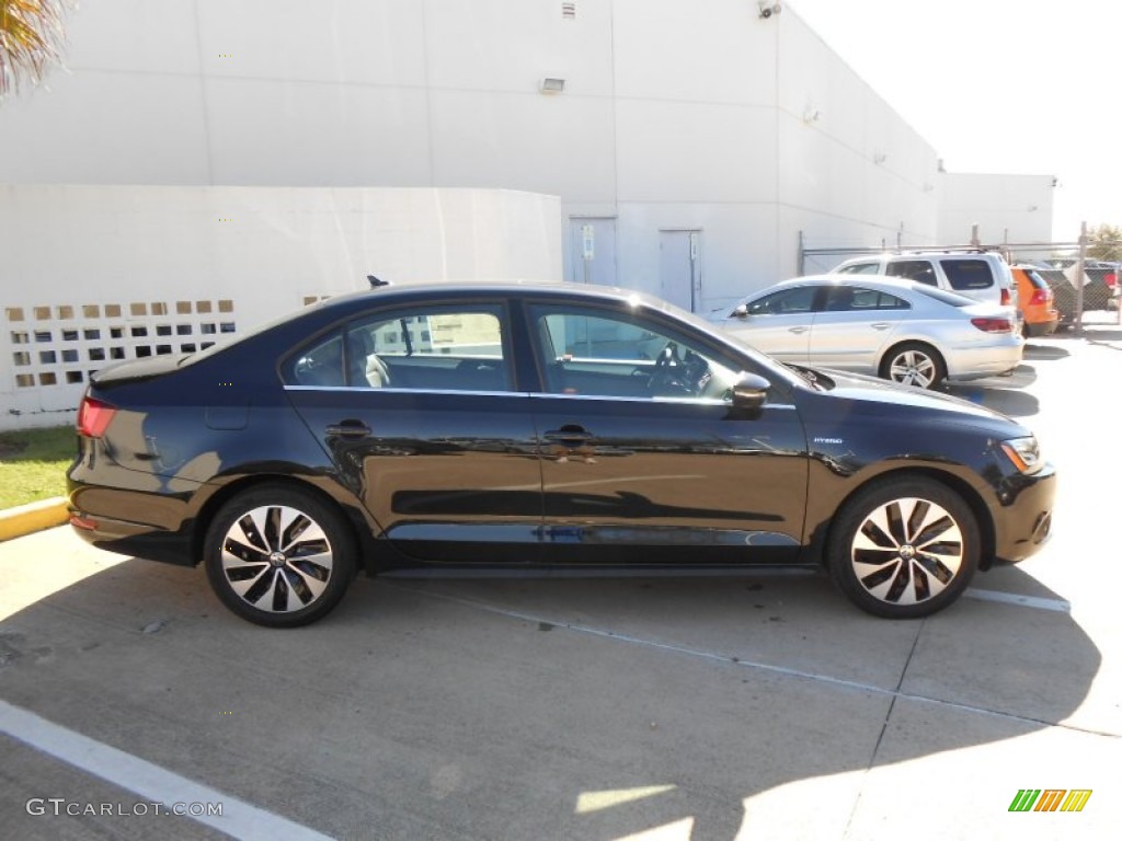 Deep Black Pearl Metallic 2013 Volkswagen Jetta Hybrid SEL Premium Exterior Photo #75043233