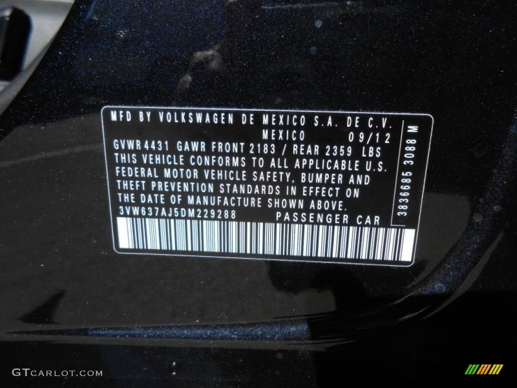 2013 Jetta Hybrid SEL Premium - Deep Black Pearl Metallic / Titan Black photo #25