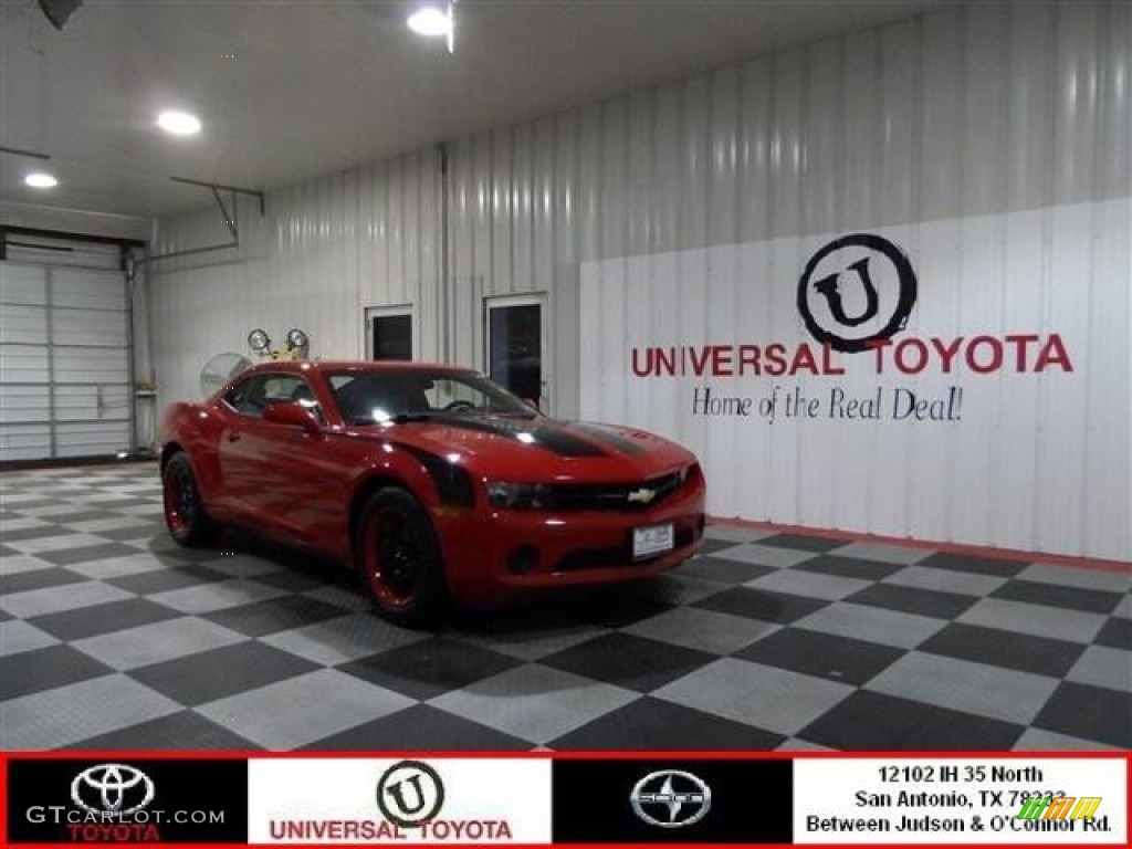 2011 Camaro LS Coupe - Victory Red / Black photo #1