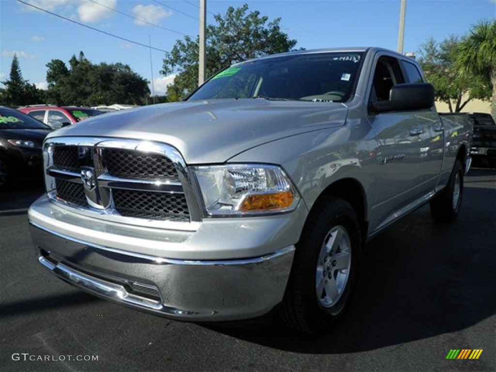 2012 Ram 1500 SLT Quad Cab - Bright Silver Metallic / Dark Slate Gray/Medium Graystone photo #9