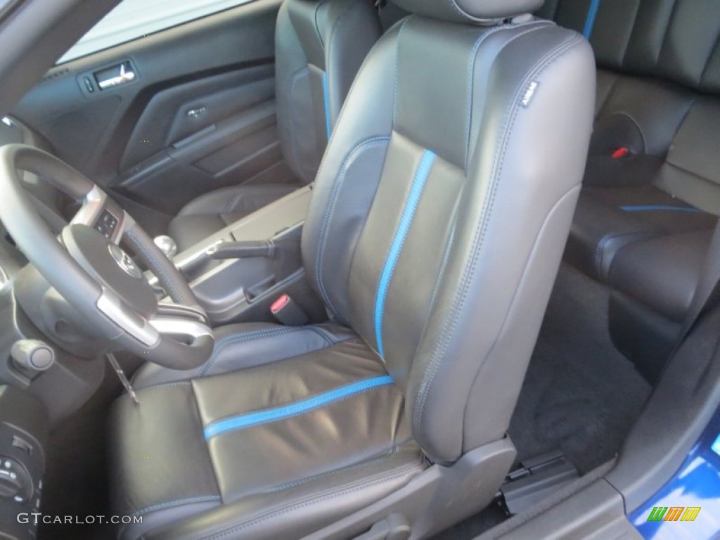 Charcoal Black/Grabber Blue Interior 2011 Ford Mustang GT Premium Coupe Photo #75047676