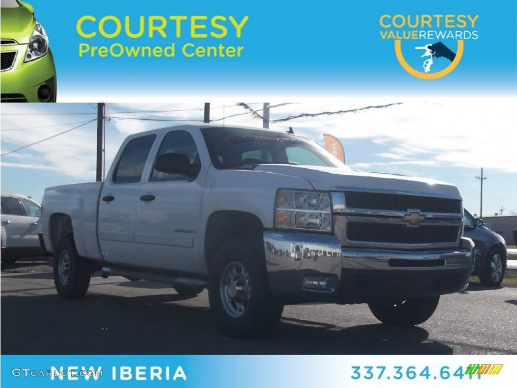 2007 Silverado 2500HD LT Crew Cab - Summit White / Ebony photo #1