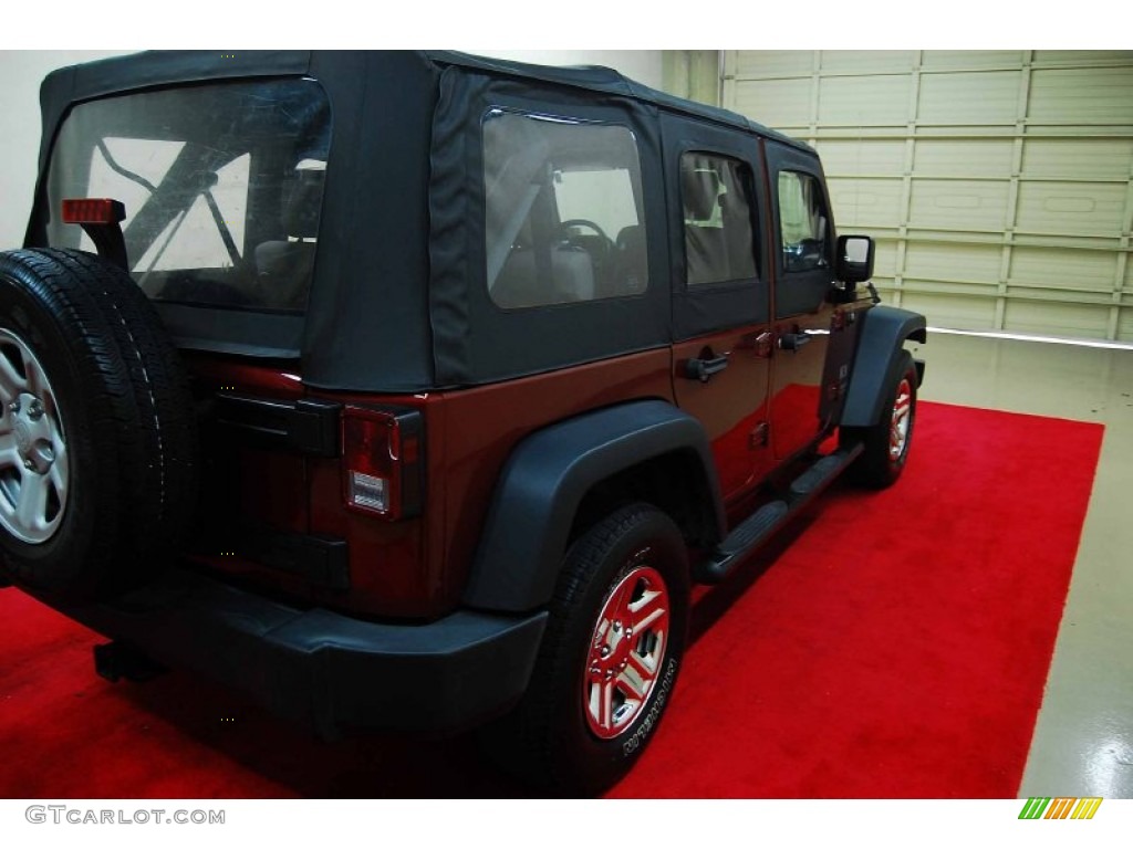 2008 Wrangler Unlimited X - Red Rock Crystal Pearl / Dark Slate Gray/Med Slate Gray photo #6