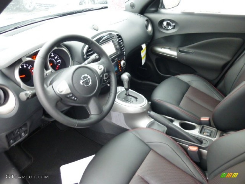 Black/Red/Silver Trim Interior 2013 Nissan Juke SL AWD Photo #75050783